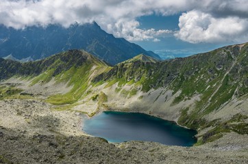 Tatra mountains panorama from Zawrat pass, Poland landscape, 