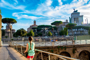 Italian architecture of Rome. Atmospheric city. Famous, the main attractions.