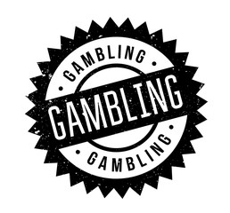 Gambling rubber stamp. Grunge design with dust scratches. Effects can be easily removed for a clean, crisp look. Color is easily changed.