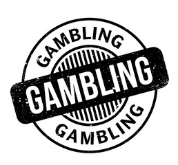 Gambling rubber stamp. Grunge design with dust scratches. Effects can be easily removed for a clean, crisp look. Color is easily changed.