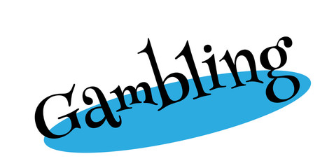 Gambling rubber stamp. Grunge design with dust scratches. Effects can be easily removed for a clean, crisp look. Color is easily changed.