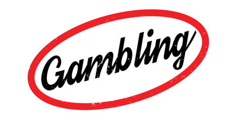 Gambling rubber stamp. Grunge design with dust scratches. Effects can be easily removed for a clean, crisp look. Color is easily changed.