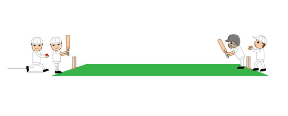 Cartoon Cricketers vertical playground