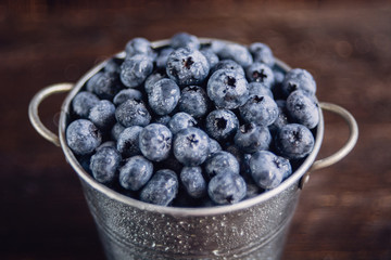 Wet fresh Blueberry background. Studio macro shot