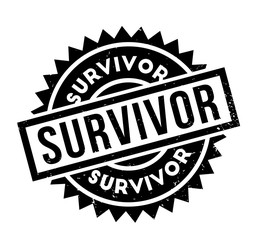Survivor rubber stamp. Grunge design with dust scratches. Effects can be easily removed for a clean, crisp look. Color is easily changed.