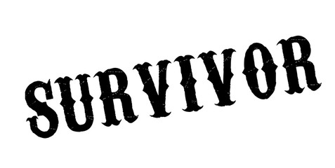Survivor rubber stamp. Grunge design with dust scratches. Effects can be easily removed for a clean, crisp look. Color is easily changed.