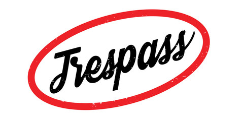 Trespass rubber stamp. Grunge design with dust scratches. Effects can be easily removed for a clean, crisp look. Color is easily changed.