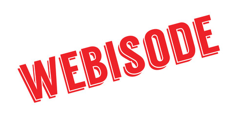 Webisode rubber stamp. Grunge design with dust scratches. Effects can be easily removed for a clean, crisp look. Color is easily changed.