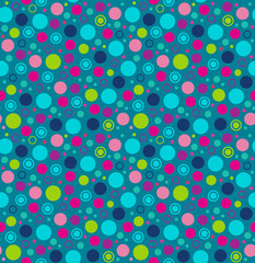 Seamless geometric pattern with circles. Multicolor texture with round shapes. Abstract background