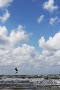 Kite surfing in Zandvoort, Netherlands