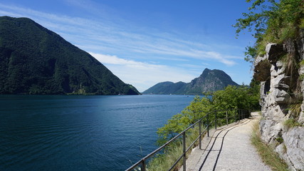 Luganer See bei Gandria, Schweiz