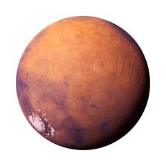 Naklejka premium planet Mars, isolated on white background