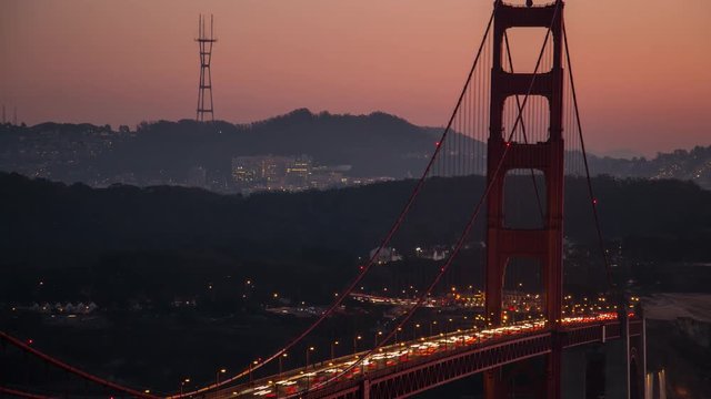 Time lapse shot of Golden Gate bridge in San Francisco