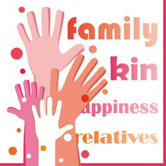 Family poster with human hands