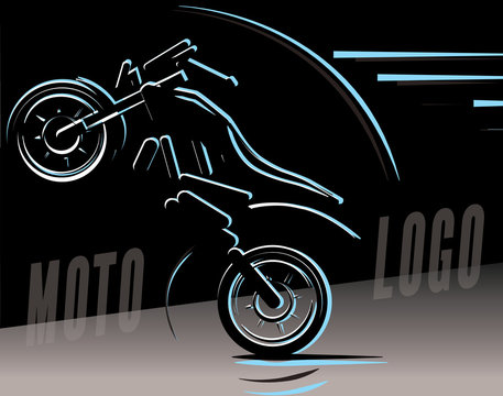 Motorcycle logo illustration, motocross freestyle