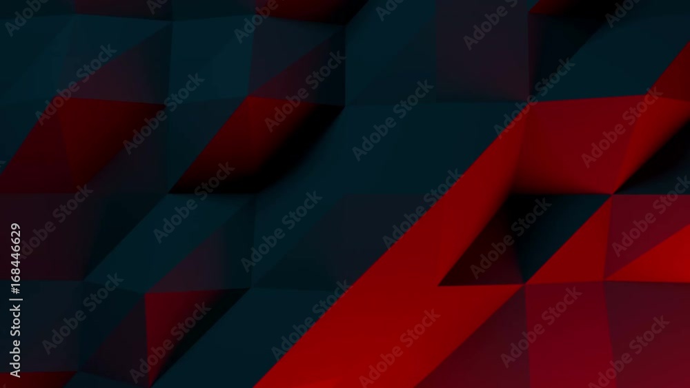Poster abstract 3d rendered background with displaced triangulated geometry. loopable sequence of deforming
