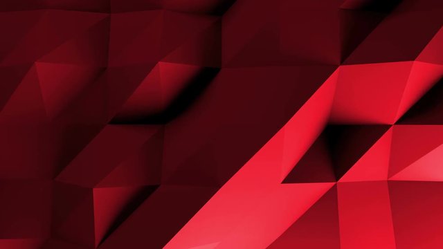 Abstract 3d rendered background with displaced triangulated geometry.  Loopable sequence of  deforming plane primitive. Light is passing around and casting  dynamic shadows. Noise deformation.