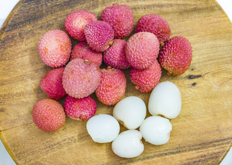 Lychee fruit, lychee or Chinese or Chinese plum.