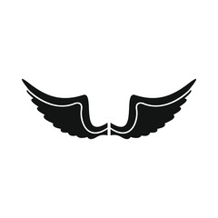 Angel wings black simple silhouette icon vector illustration for design and web isolated on white