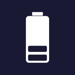 Fototapeta premium Battery icon vector. Symbols of battery low charge level.Vector icon on dark blue background.