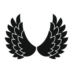 Bird wings black simple silhouette icon vector illustration for design and web isolated on white