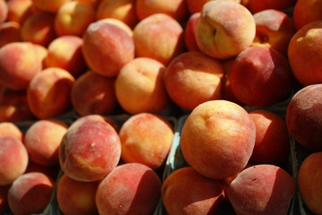 Peaches for sale during the Saturday Farmers Market