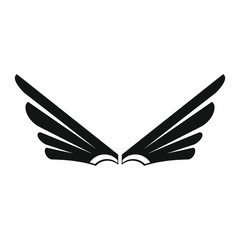 Angel wings black simple silhouette icon vector illustration for design and web isolated on white