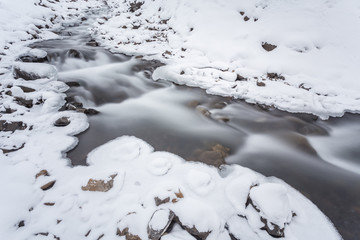 Obraz na płótnie Canvas mountain river in winter time