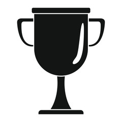 Prize award cup in black simple silhouette style icons vector illustration for design and web