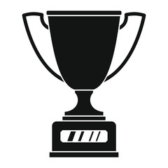 Winner award cup in black simple silhouette style icons vector illustration for design and web