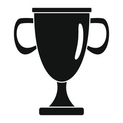 Sport award cup in black simple silhouette style icons vector illustration for design and web