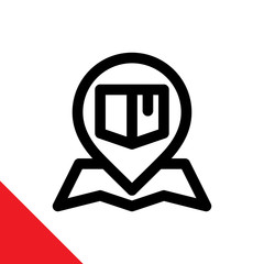 Icon illustration for package delivery location