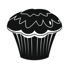 Cake bakery product in black simple silhouette style icons vector illustration for design and web