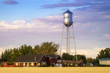 Water Tower in Valier, Montana - Powered by Adobe