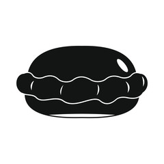 Pie bakery product in black simple silhouette style icons vector illustration for design and web