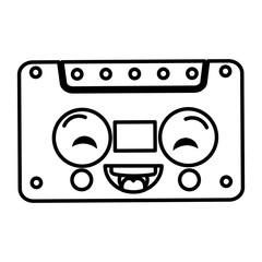 old cassette kawaii character vector illustration design