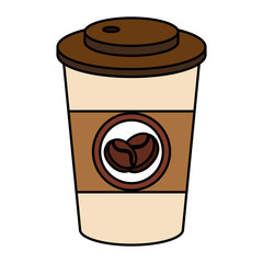 coffee in plastic cup icon vector illustration design