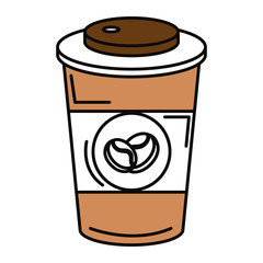 coffee in plastic cup icon vector illustration design