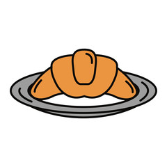 delicious croissant bread icon vector illustration design