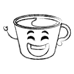 coffee cup kawaii character vector illustration design