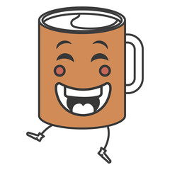coffee cup kawaii character vector illustration design