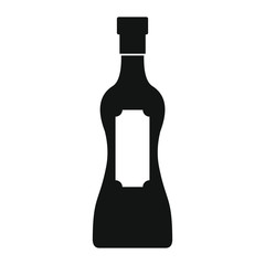Bottle alcohol vermouth in black simple silhouette style icons vector illustration for design