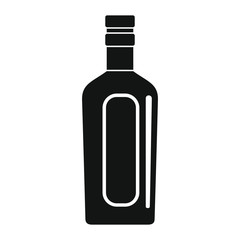Bottle alcohol vermouth in black simple silhouette style icons vector illustration for design
