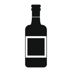 Bottle alcohol whiskey in black simple silhouette style icons vector illustration for design and web