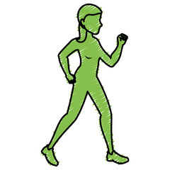 sport woman walking silhouette vector illustration design