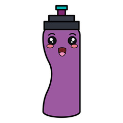 bottle gym kawaii character vector illustration design