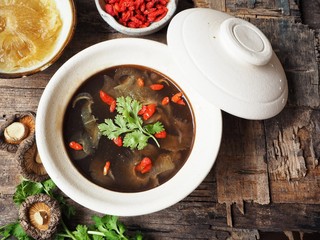 Chinese soup with shark fin