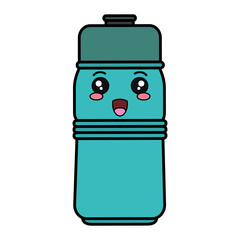 bottle gym kawaii character vector illustration design
