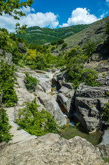 Fototapeta na wymiar The Arpat River in the Crimean mountains