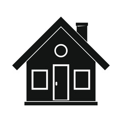 Village house black simple silhouette icon vector illustration for design and web isolated
